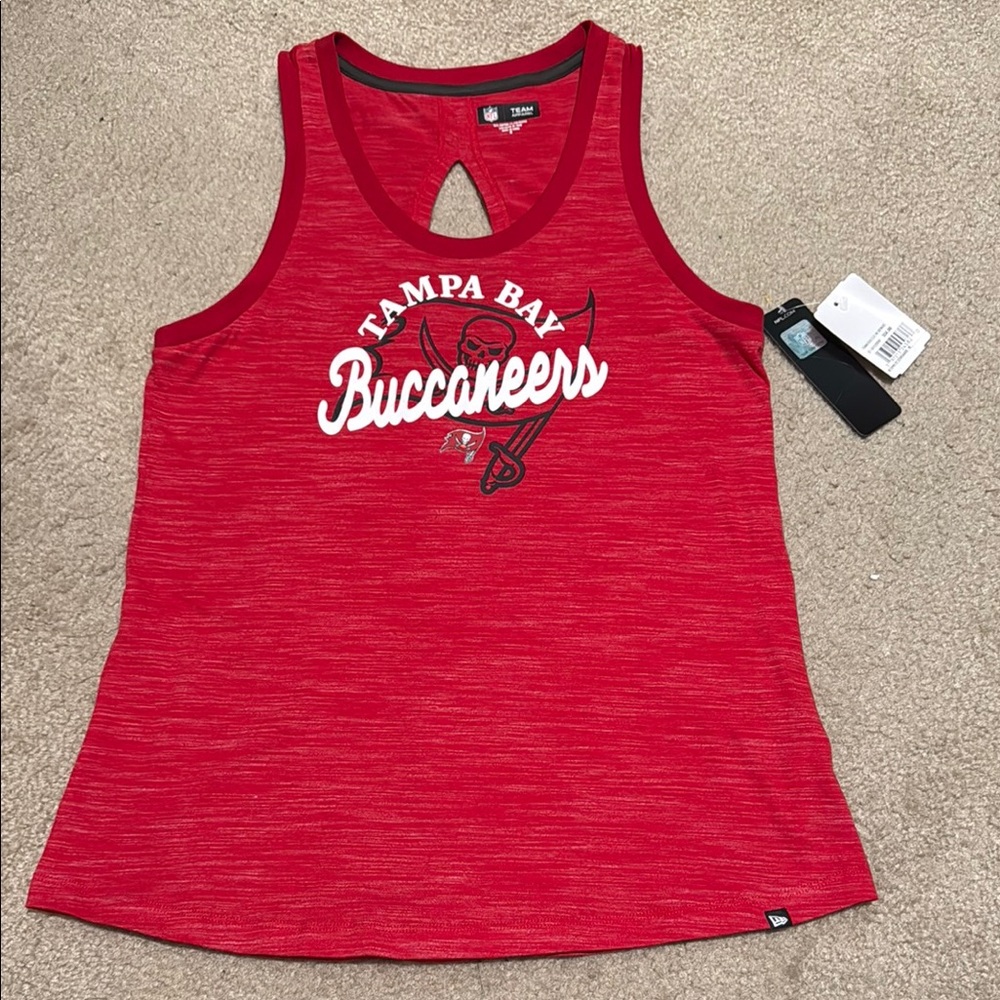 NFL Tampa Bay Buccaneers Red Cut Out Tank Top
